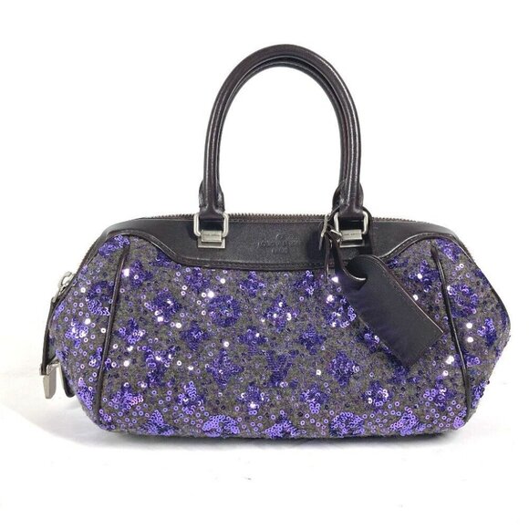 LOUIS VUITTON M40793 Sunshine Express bag sequin Hand Bag Leather purple - Picture 1 of 16